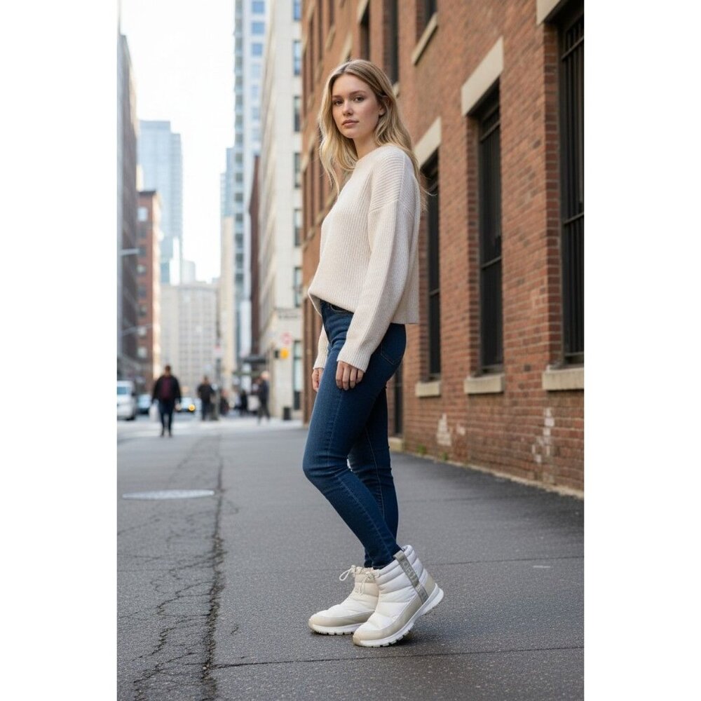 The North Face Thermoball Eco White Winter Boots (SKU#3095)